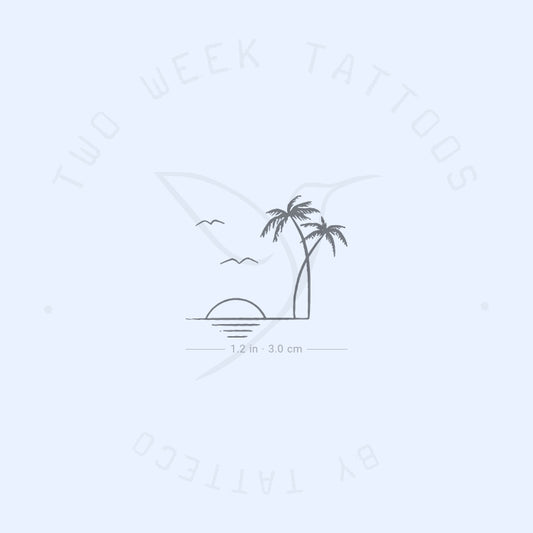 Tropical Sunset Semi-Permanent Tattoo - Set of 2
