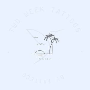 Tropical Sunset Semi-Permanent Tattoo - Set of 2