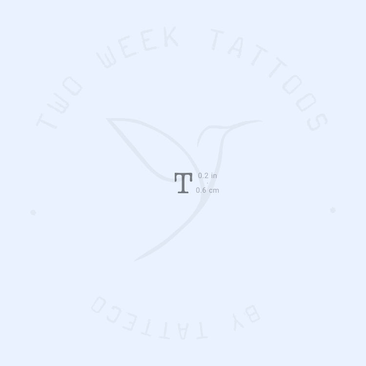 T Typewriter Uppercase Semi-Permanent Tattoo - Set of 2