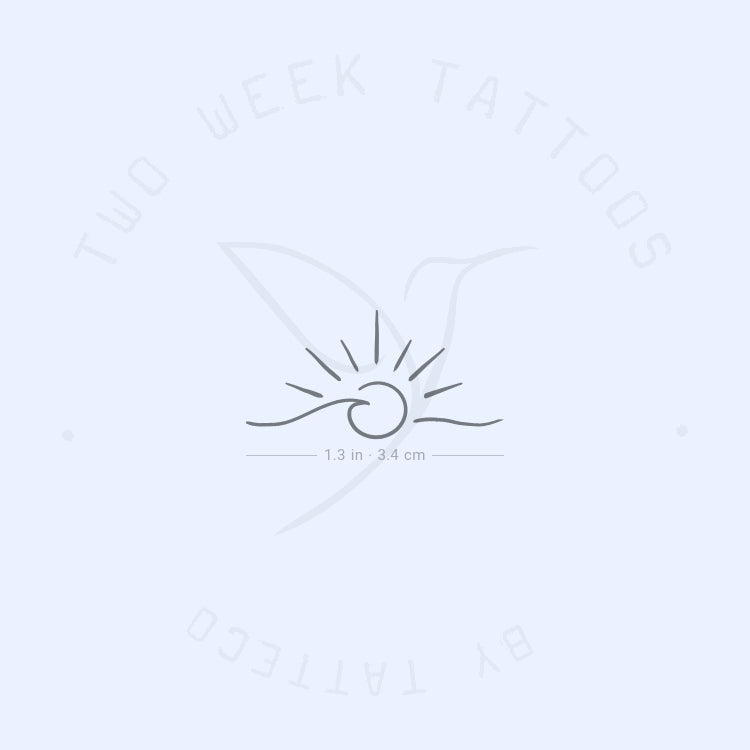 Wave Sunset Semi-Permanent Tattoo - Set of 2