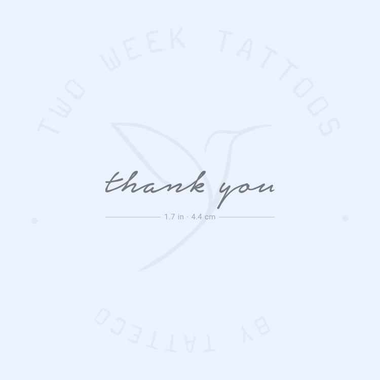 Thank You Semi-Permanent Tattoo - Set of 2