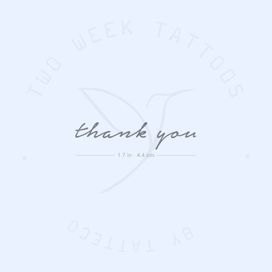 Tatuaje semipermanente "Thank You" (juego de 2)