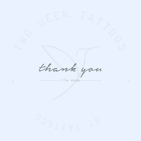 Thank You Semi-Permanent Tattoo - Set of 2