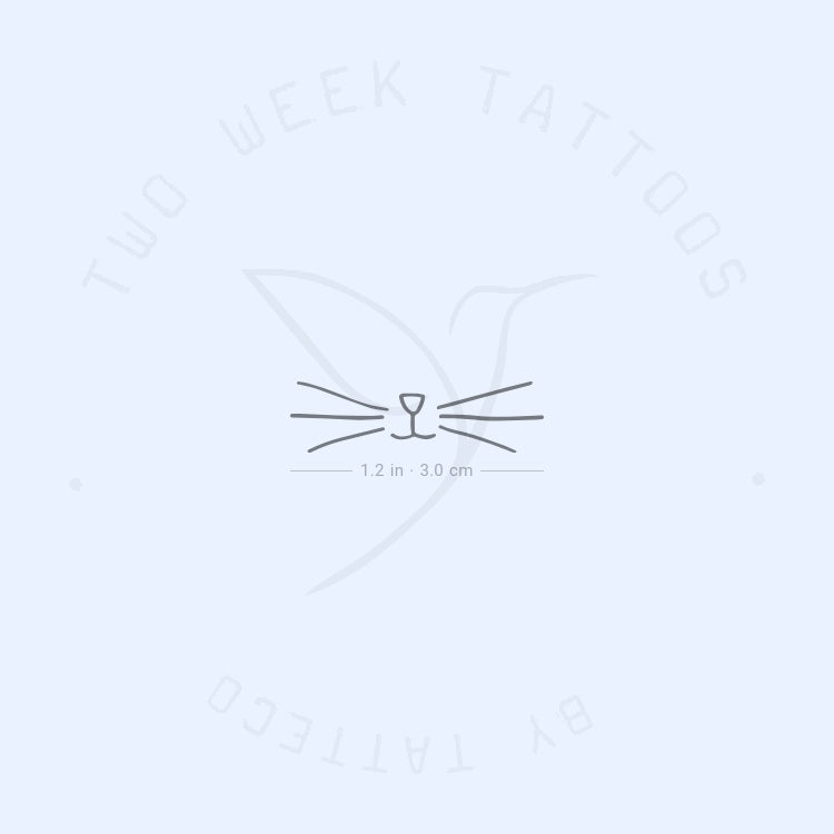 Tatuaje semipermanente de bigotes de gato (juego de 2)