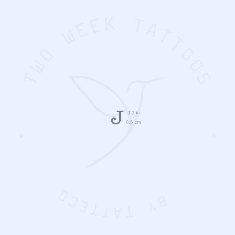 J Typewriter Uppercase Semi-Permanent Tattoo - Set of 2