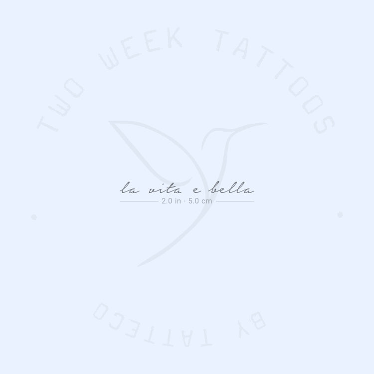 La Vita E Bella Semi-Permanent Tattoo - Set of 2
