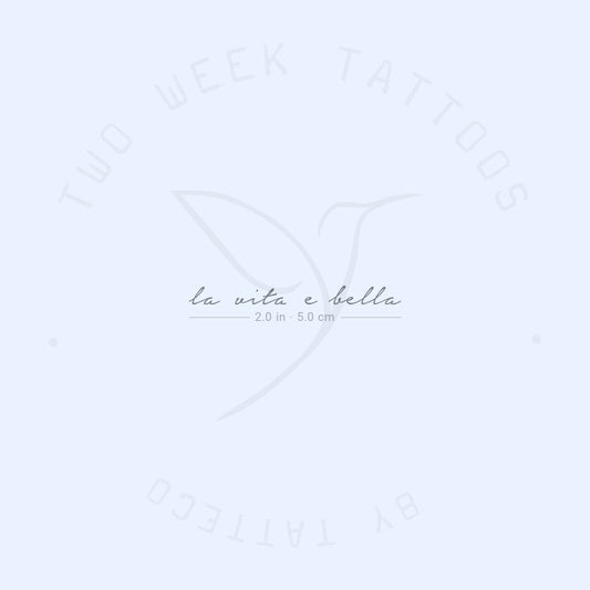 Tatuaje semipermanente La Vita E Bella - Juego de 2
