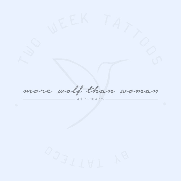 Tatuaje semipermanente "Más lobo que mujer" (juego de 2)