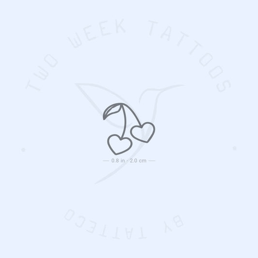 Tatuaje semipermanente de pareja de cerezas (juego de 2)