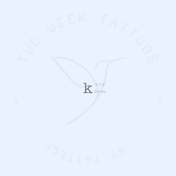 Tatuaje semipermanente de máquina de escribir K en minúsculas (juego de 2)