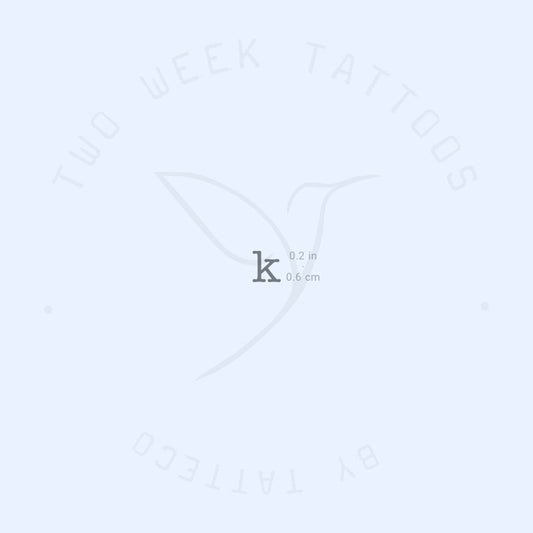Tatuaje semipermanente de máquina de escribir K en minúsculas (juego de 2)