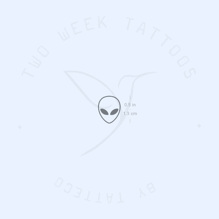 Small Alien Head Semi-Permanent Tattoo - Set of 2