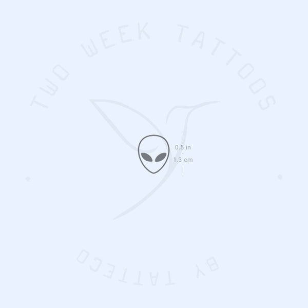 Small Alien Head Semi-Permanent Tattoo - Set of 2