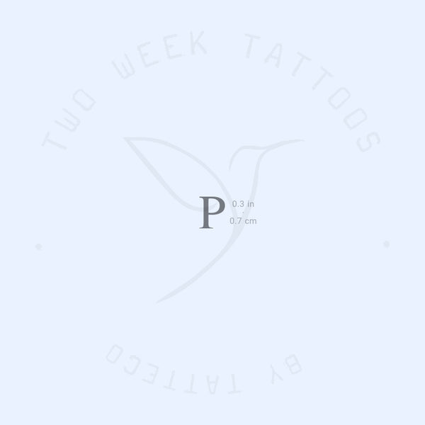 P Serif Uppercase Semi-Permanent Tattoo - Set of 2
