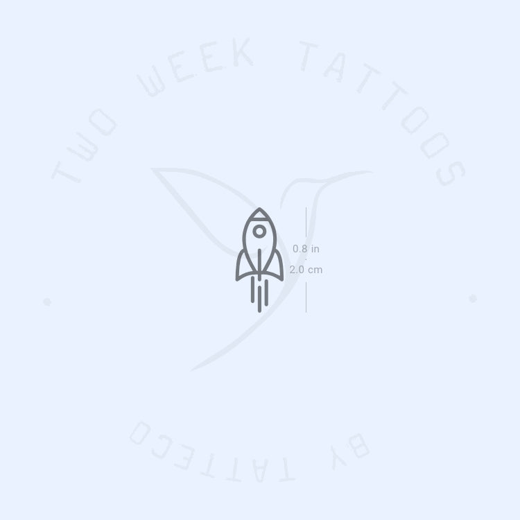 Minimalist Rocket Semi-Permanent Tattoo - Set of 2