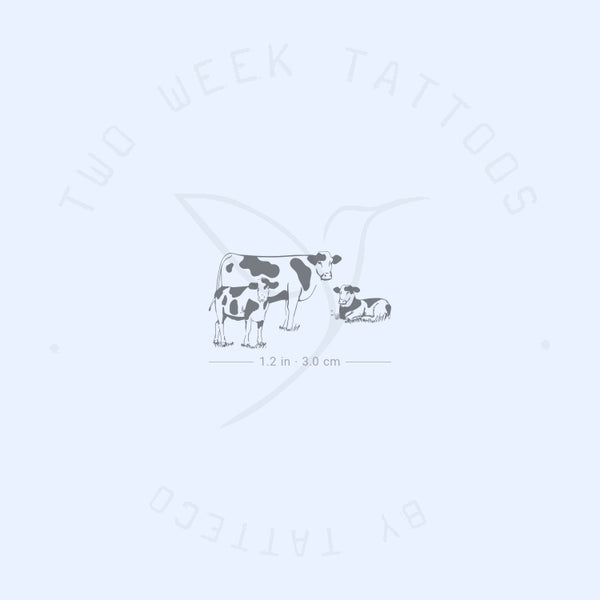 Cow Family Semi-Permanent Tattoo - Set of 2