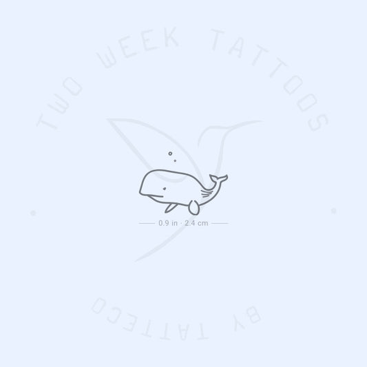 Minimalist Whale Semi-Permanent Tattoo - Set of 2
