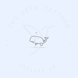 Minimalist Whale Semi-Permanent Tattoo - Set of 2