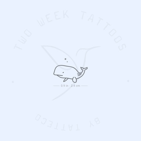 Minimalist Whale Semi-Permanent Tattoo - Set of 2