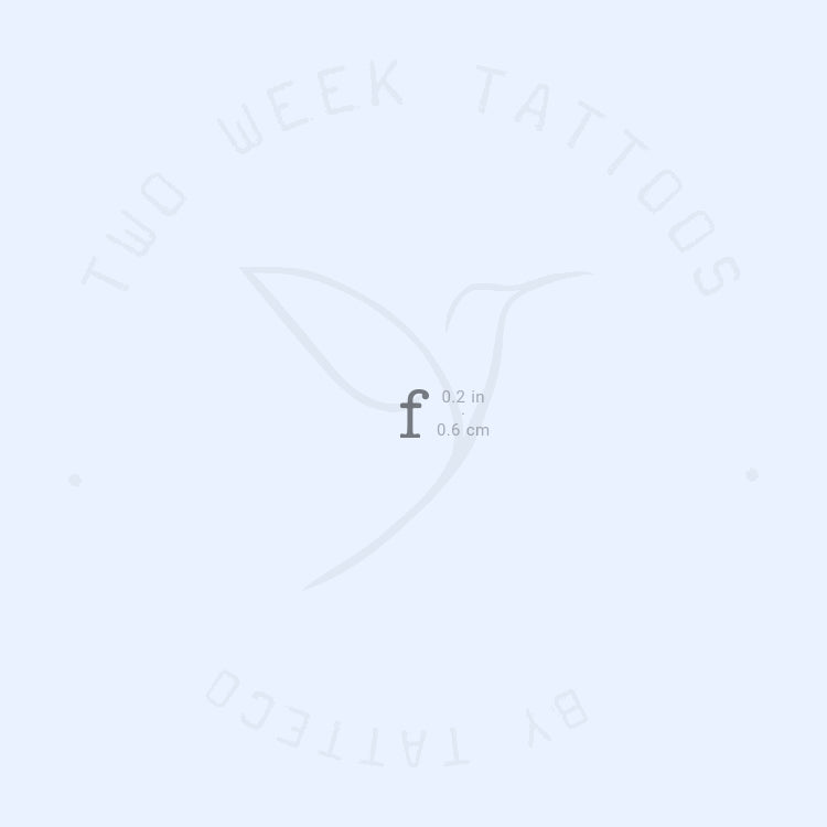 F Typewriter Small Semi-Permanent Tattoo - Set of 2