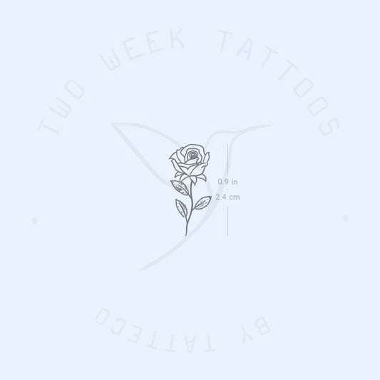 Tatuaje semipermanente de rosa pequeña - Juego de 2