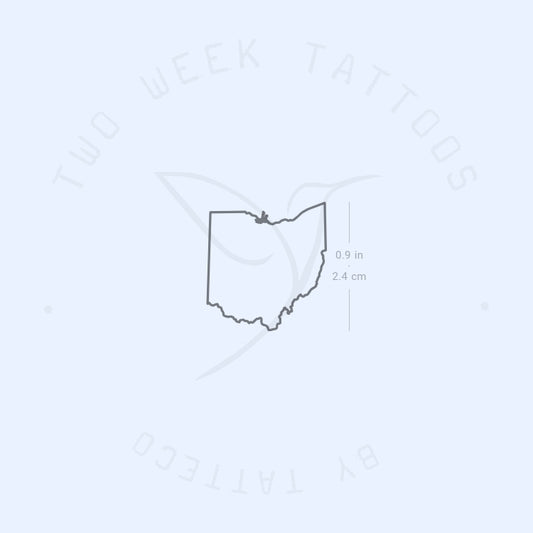 Tatuaje semipermanente del mapa de Ohio (juego de 2)