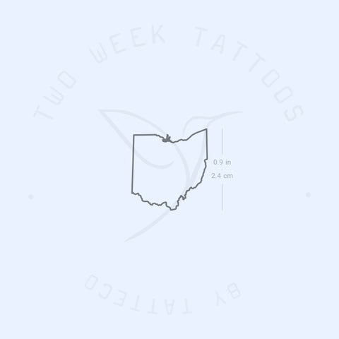 Ohio Map Semi-Permanent Tattoo - Set of 2