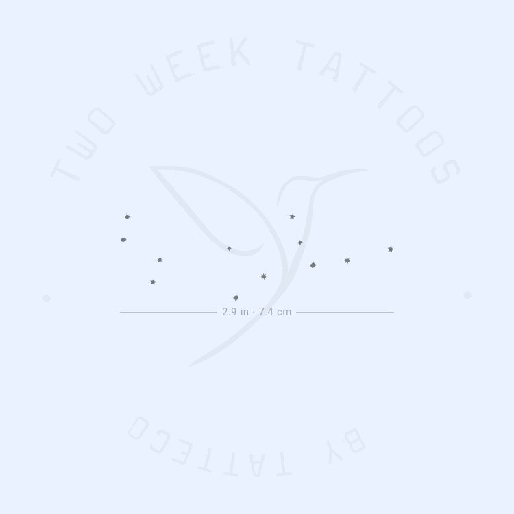 Minimalist Virgo Constellation Semi-Permanent Tattoo - Set of 2
