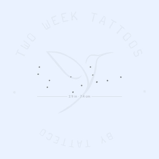 Tatuaje semipermanente minimalista de la constelación de Virgo (juego de 2)
