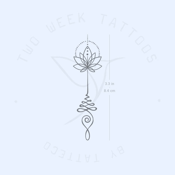 Lotus Unalome Semi-Permanent Tattoo - Set of 2