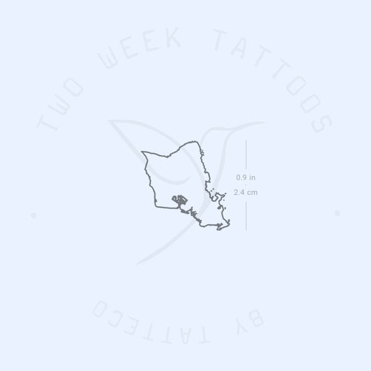 Tatuaje semipermanente del mapa de Oahu (juego de 2)
