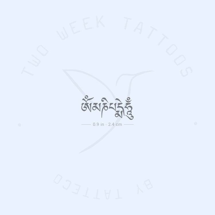 Om Mani Padme Hum Semi-Permanent Tattoo - Set of 2