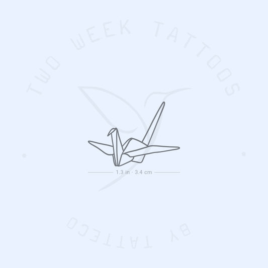 Tatuaje semipermanente de grulla de origami (juego de 2)