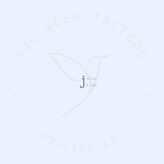 J Typewriter Lowercase Semi-Permanent Tattoo - Set of 2