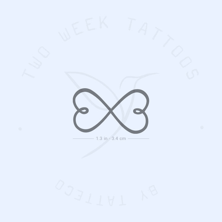 Double Infinity Heart Semi-Permanent Tattoo - Set of 2