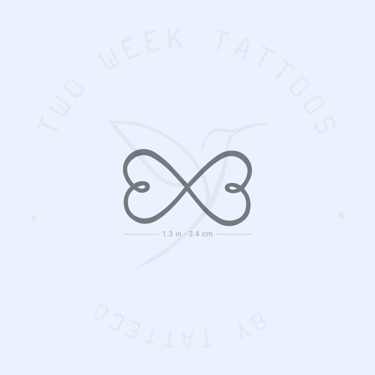 Tatuaje semipermanente de corazón infinito doble (juego de 2)