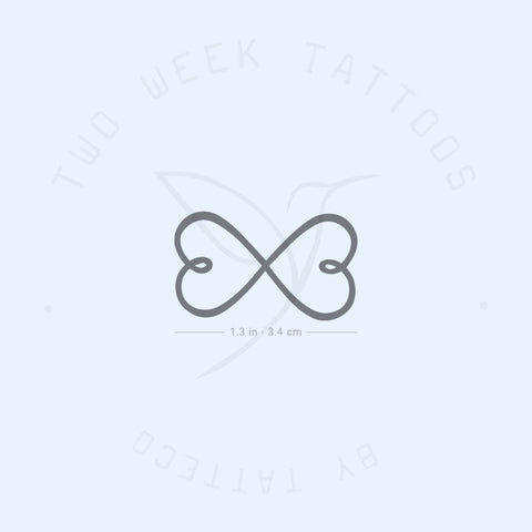 Double Infinity Heart Semi-Permanent Tattoo - Set of 2