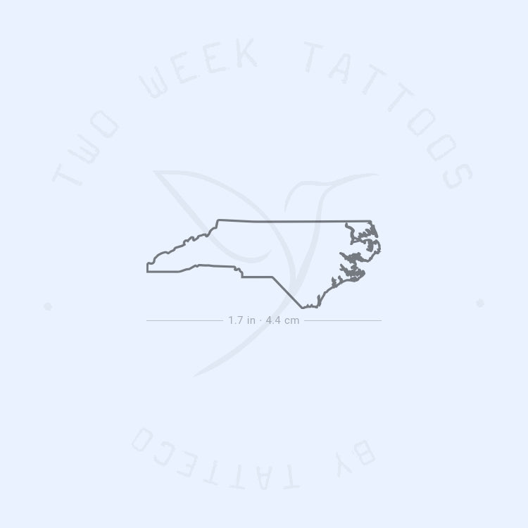 North Carolina Map Semi-Permanent Tattoo - Set of 2