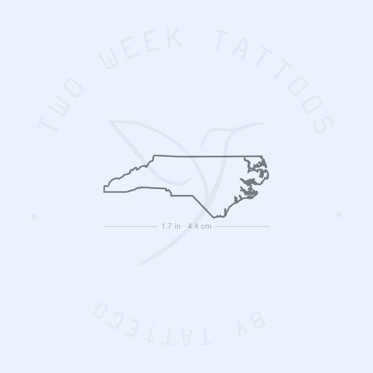 Tatuaje semipermanente del mapa de Carolina del Norte (juego de 2)