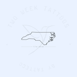 North Carolina Map Semi-Permanent Tattoo - Set of 2