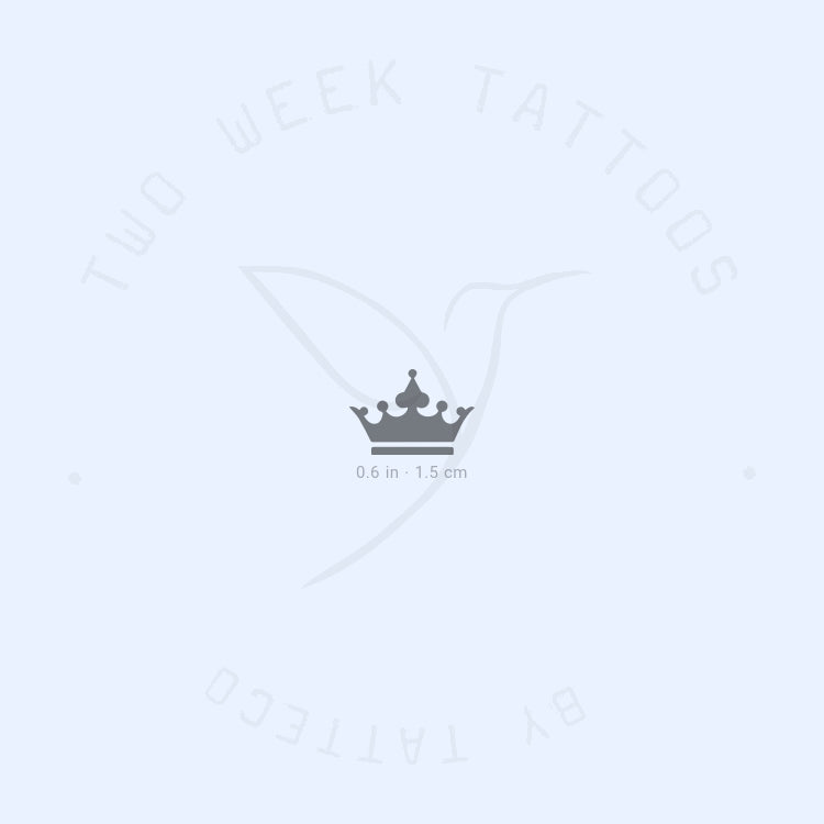 Small Black Crown Semi-Permanent Tattoo - Set of 2