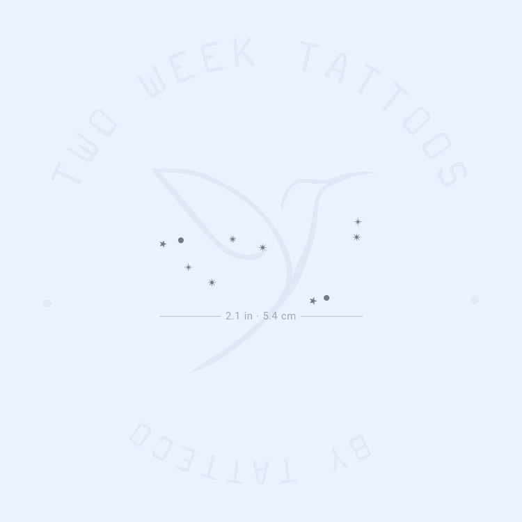 Minimalist Capricornus Constellation Semi-Permanent Tattoo - Set of 2