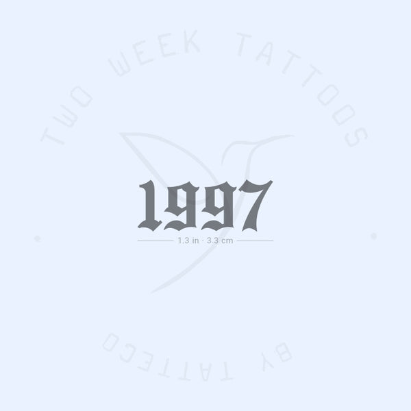 Gothic 1997 Birth Year Semi-Permanent Tattoo - Set of 2