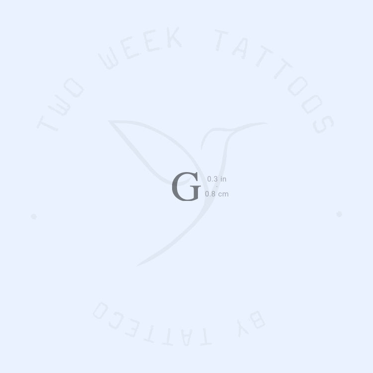 G Serif Uppercase Semi-Permanent Tattoo - Set of 2
