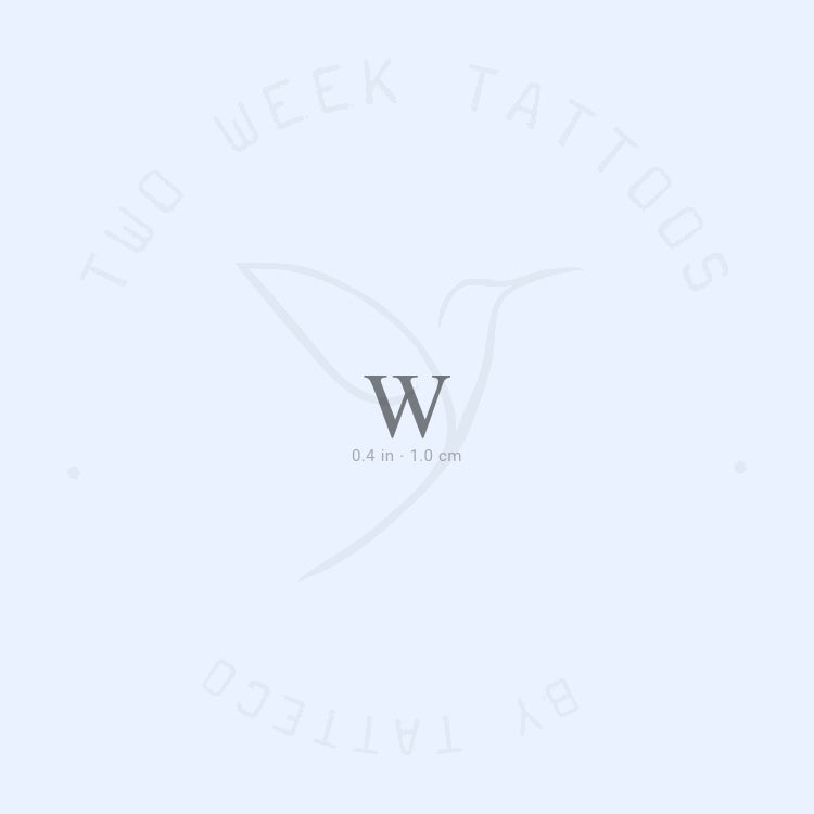 W Serif Uppercase Semi-Permanent Tattoo - Set of 2