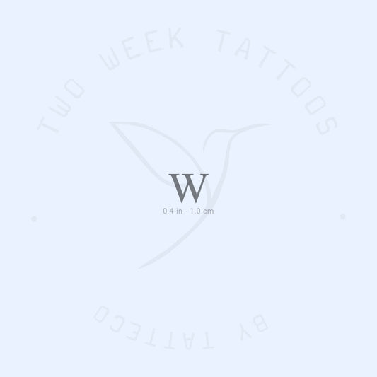 Tatuaje semipermanente en mayúsculas con serifa W - Juego de 2