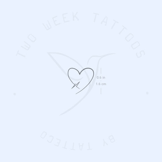 Tatuaje semipermanente de corazón y latidos - Juego de 2