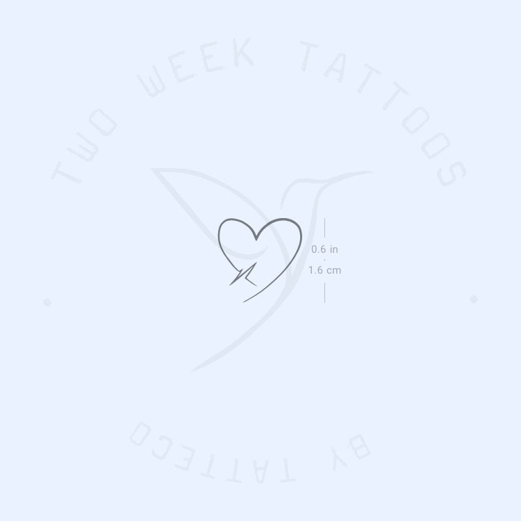Heart And Heartbeat Semi-Permanent Tattoo - Set of 2