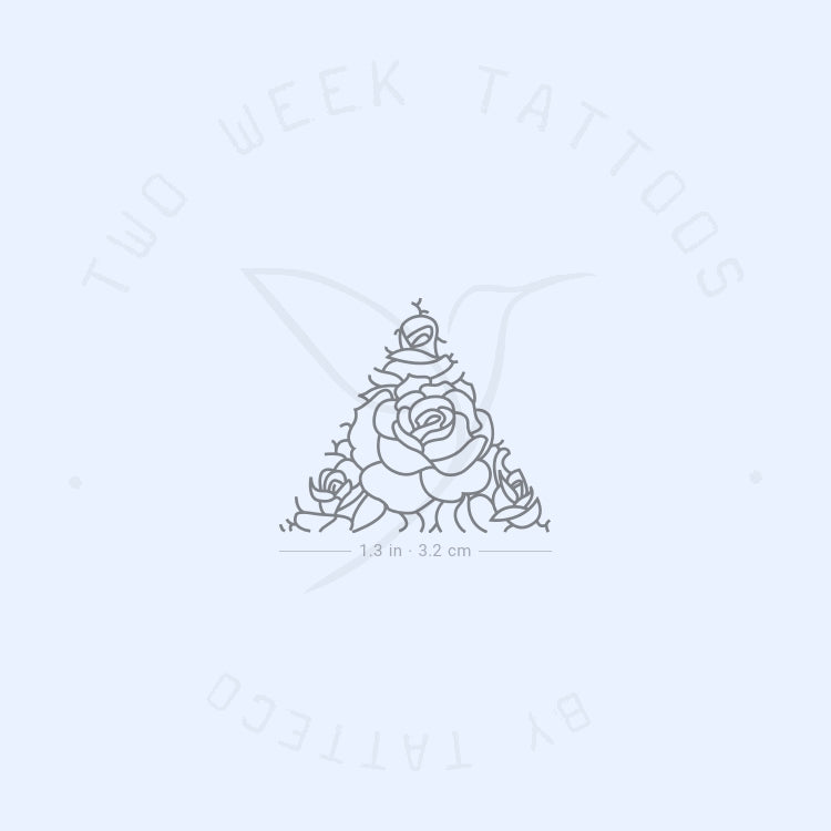 Rose Triangle Semi-Permanent Tattoo - Set of 2