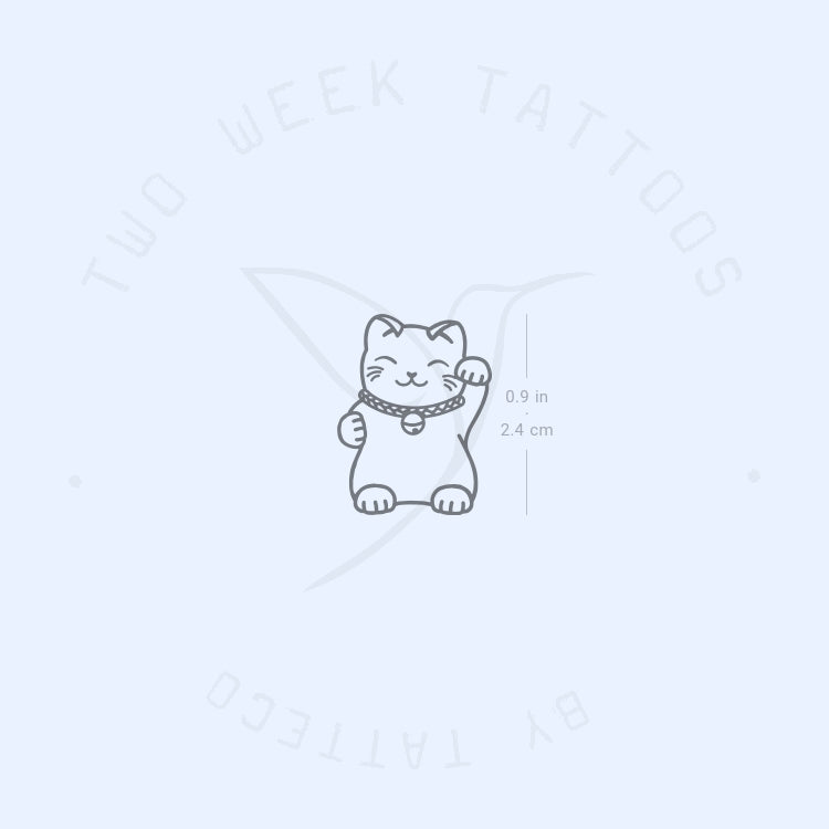 Tatuaje semipermanente Maneki-Neko - Juego de 2